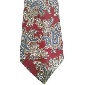 Jos. A. Bank Clothiers Vintage Men's‎ Silk Paisley Tie Burgundy & Blue